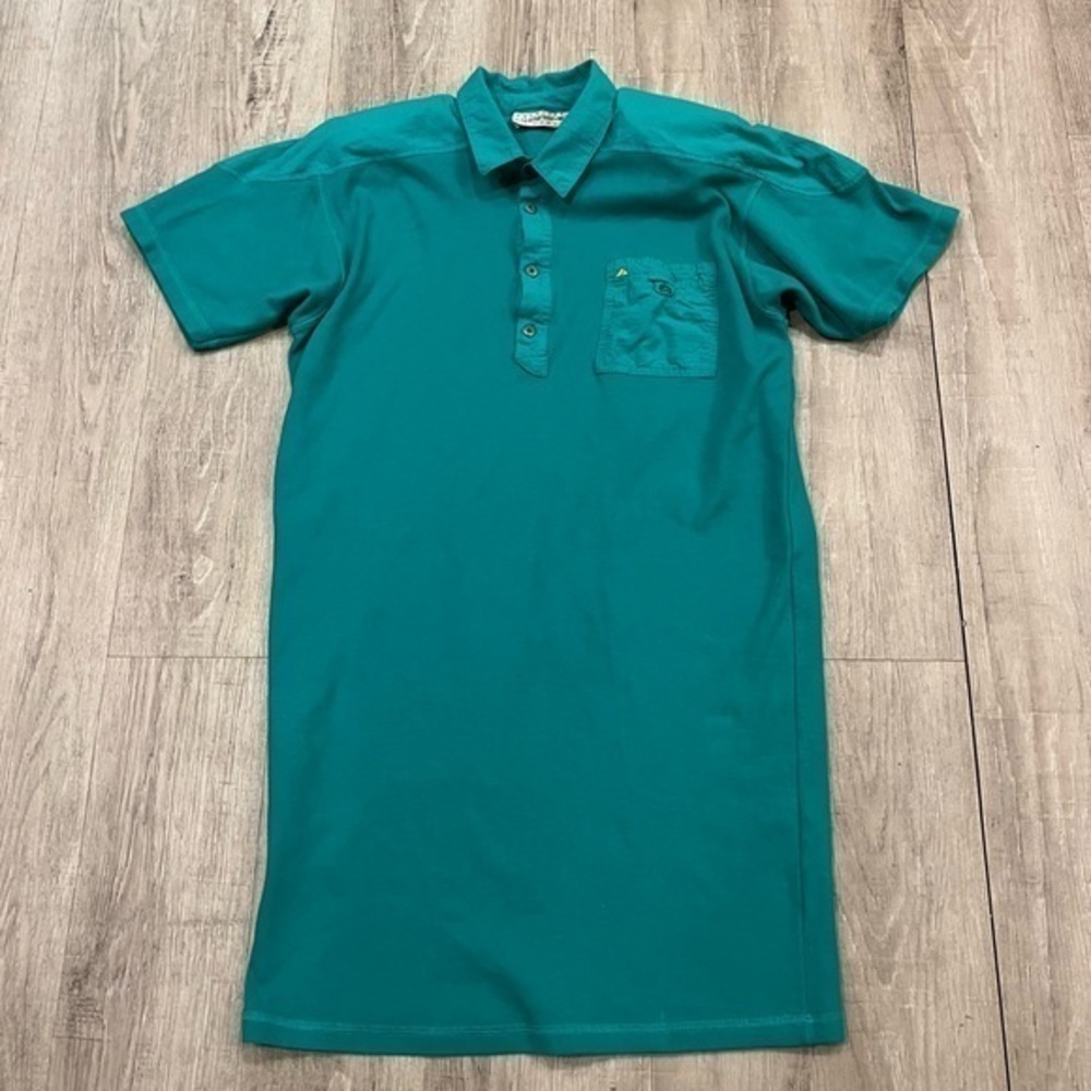 Vintage Liz Claiborne Dress Teal Green Polo Shirt Style Dress Medium